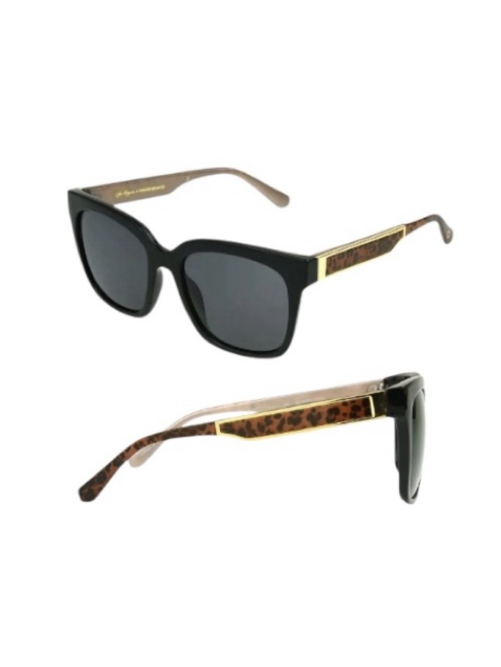 Sofia Vergara x Foster Grant Black and Gold Wayfarer Sunglasses